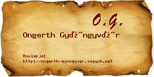 Ongerth Gyöngyvér névjegykártya